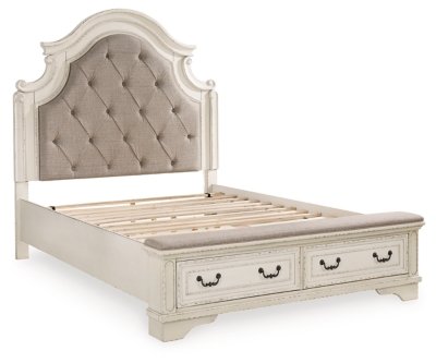 Realyn Queen Upholstered Bed, Dresser, Mirror, Chest and Nightstand - Image 4