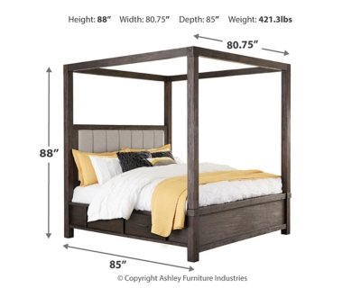 Dellbeck California King Canopy Bed with 4 Storage Drawers - Image 4