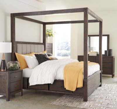 Dellbeck King Canopy Bed with 4 Storage Drawers - Image 5