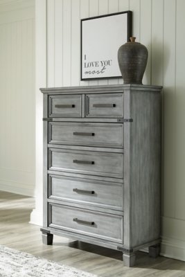 Russelyn California King Panel Bed, Dresser, Mirror, Chest and 2 Nightstands - Image 24