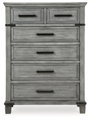 Russelyn California King Panel Bed, Dresser, Mirror, Chest and 2 Nightstands - Image 9