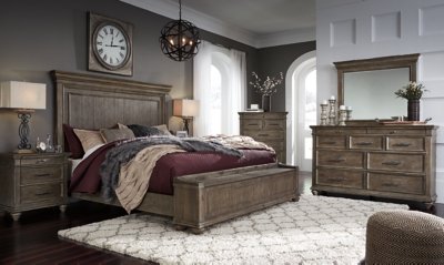 Johnelle King Panel Bed with Storage, Dresser and Mirror - Image 9