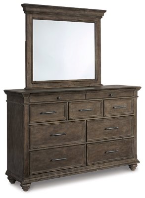 Johnelle Queen Upholstered Bed, Dresser and Mirror - Image 3