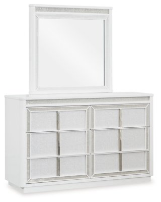 Chalanna Queen Upholstered Storage Bed, Dresser and Mirror - Image 3