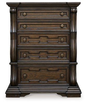 Maylee King Upholstered Bed, Dresser, Mirror, Chest and 2 Nightstands - Image 7