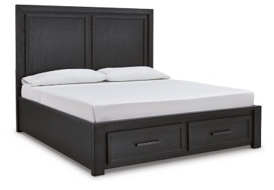 Foyland California King Panel Storage Bed, Dresser and Mirror - Image 4