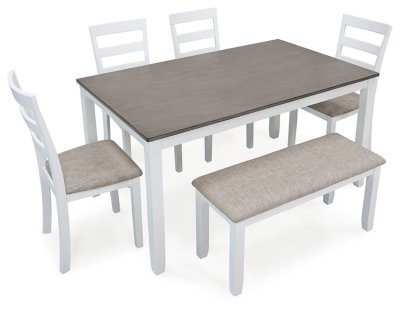 Stonehollow Dining Table and Chairs with Bench (Set of 6) - Image 6