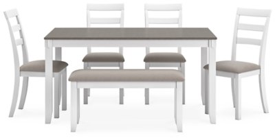 Stonehollow Dining Table and Chairs with Bench (Set of 6) - Image 4