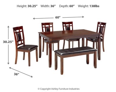 Bennox Dining Table and Chairs with Bench (Set of 6) - Image 5