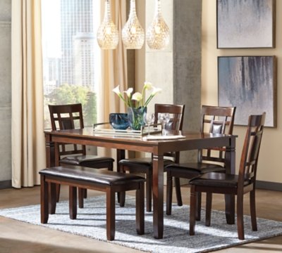 Bennox Dining Table and Chairs with Bench (Set of 6) - Image 6
