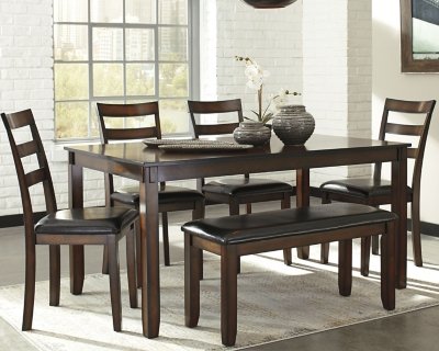 Coviar Dining Table and Chairs with Bench (Set of 6) - Image 3