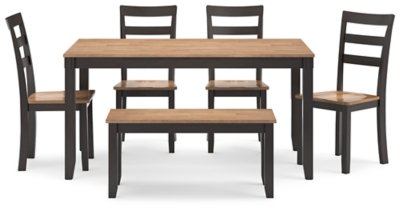 Gesthaven Dining Table with 4 Chairs and Bench (Set of 6) - Image 4