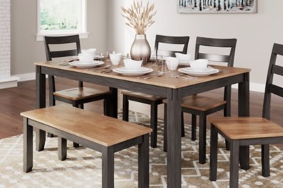 Gesthaven Dining Table with 4 Chairs and Bench (Set of 6) - Image 6