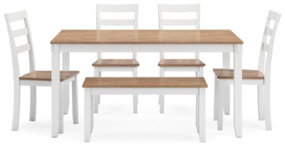 Gesthaven Dining Table with 4 Chairs and Bench (Set of 6) - Image 8