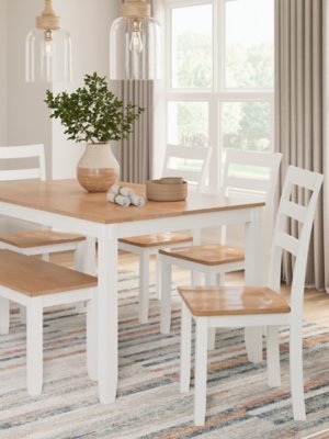 Gesthaven Dining Table with 4 Chairs and Bench (Set of 6) - Image 7