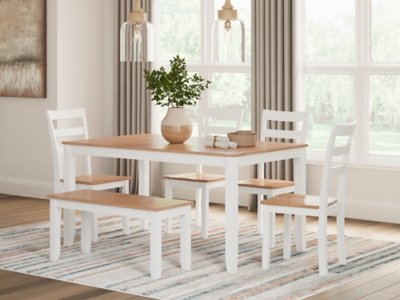 Gesthaven Dining Table with 4 Chairs and Bench (Set of 6) - Image 3