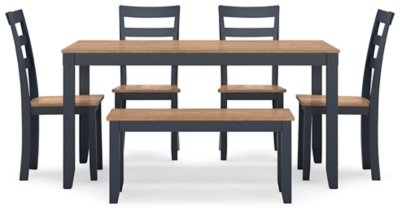 Gesthaven Dining Table with 4 Chairs and Bench (Set of 6) - Image 4