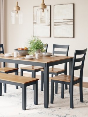 Gesthaven Dining Table with 4 Chairs and Bench (Set of 6) - Image 5