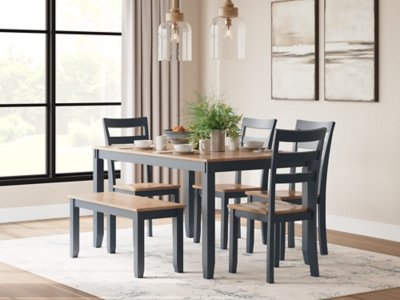 Gesthaven Dining Table with 4 Chairs and Bench (Set of 6) - Image 3