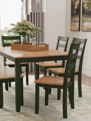 Gesthaven Dining Table with 4 Chairs and Bench (Set of 6) - Image 6