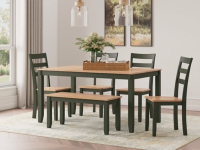 Gesthaven Dining Table with 4 Chairs and Bench (Set of 6) - Image 3