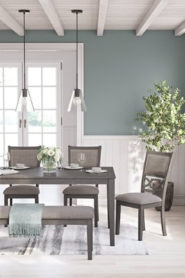 Wrenning Dining Table and 4 Chairs and Bench (Set of 6) - Image 6