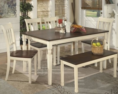 Whitesburg Dining Table, 4 Chairs, Bench and Server - Image 22