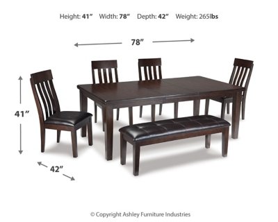 Haddigan Dining Table with 4 Chairs and Bench - Image 7