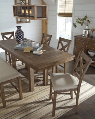 Moriville Counter Height Dining Table, 4 Barstools and Server - Image 4