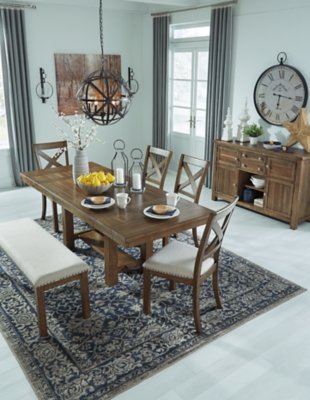 Moriville Dining Table and 4 Chairs and Bench - Image 9