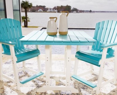 Eisely Outdoor Counter Height Dining Table with 2 Barstools - Image 6