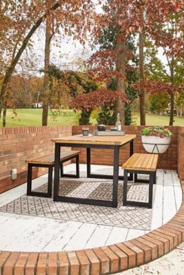Town Wood Outdoor Dining Table Set (Set of 3) - Image 10