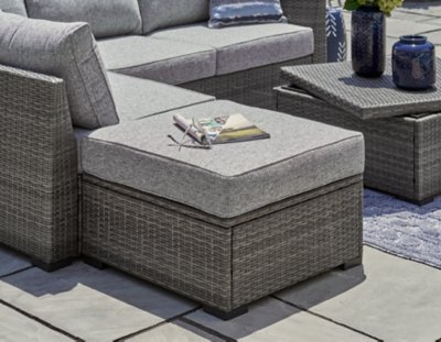 Petal Road Outdoor Loveseat Sectional/Ottoman/Table Set (Set of 4) - Image 8