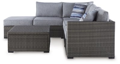 Petal Road Outdoor Loveseat Sectional/Ottoman/Table Set (Set of 4) - Image 5