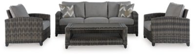 Oasis Court Outdoor Sofa/Chairs/Table Set (Set of 4) - Image 4