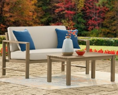 Fynnegan Outdoor Loveseat with Table (Set of 2) - Image 3