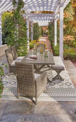 Beachcroft Outdoor Dining Table with 4 Chairs and Bench - Image 12