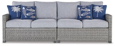 Naples Beach Outdoor Right and Left-arm Facing Loveseat with Cushion (Set of 2) - Image 3