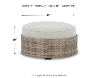 Calworth Outdoor Ottoman with Cushion - Image 5