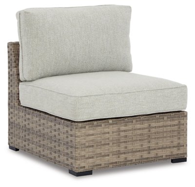 Calworth Outdoor Armless Chair with Cushion (Set of 2) - Image 4