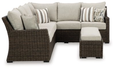 Brook Ranch Outdoor Sofa Sectional/Bench with Cushion (Set of 3) - Image 5