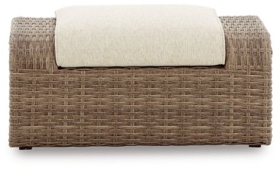 Sandy Bloom Outdoor Ottoman with Cushion - Image 4