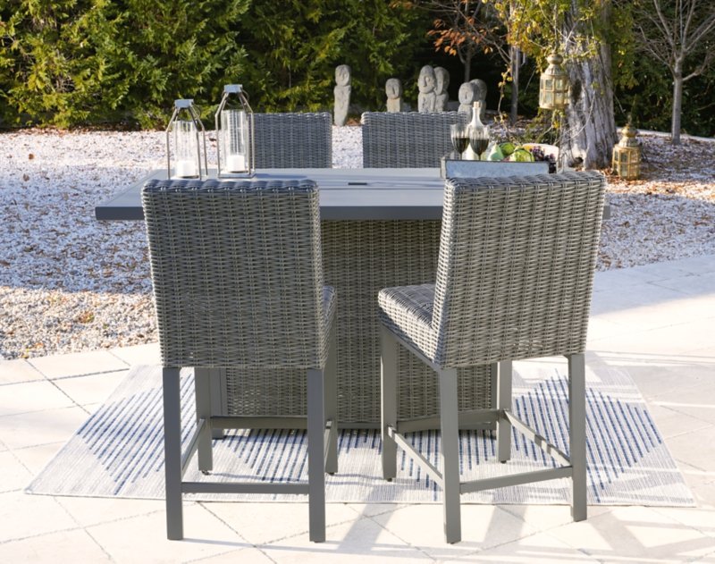 Palazzo Outdoor Counter Height Dining Table with 4 Barstools - Image 4