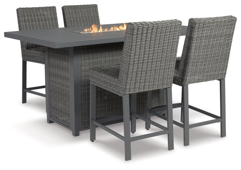 Palazzo Outdoor Counter Height Dining Table with 4 Barstools - Image 3