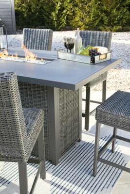 Palazzo Outdoor Counter Height Dining Table with 4 Barstools - Image 5