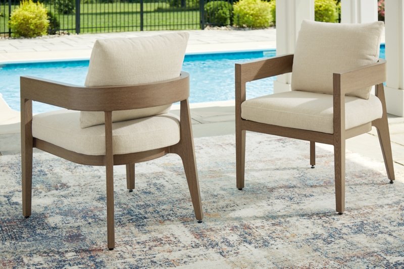 Serene Bay Outdoor Dining Arm Chair with Cushion (Set of 2) - Image 3