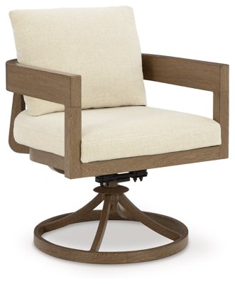 Serene Bay Outdoor Swivel Dining Chair with Cushion (Set of 2) - Image 4