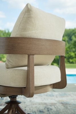 Serene Bay Outdoor Swivel Dining Chair with Cushion (Set of 2) - Image 9