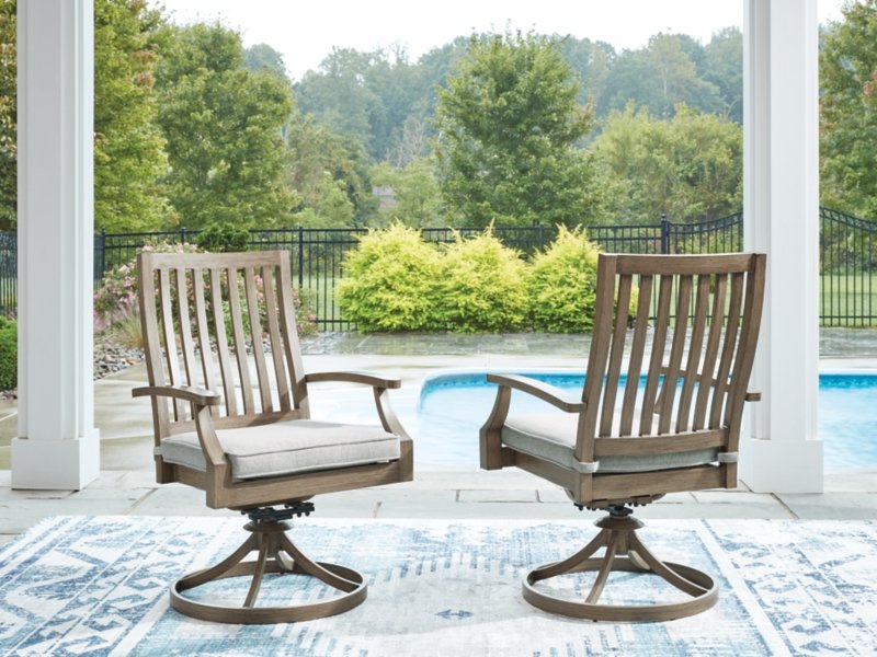 Rainier Ranch Outdoor Swivel Chair with Cushion (Set of 2) - Image 3