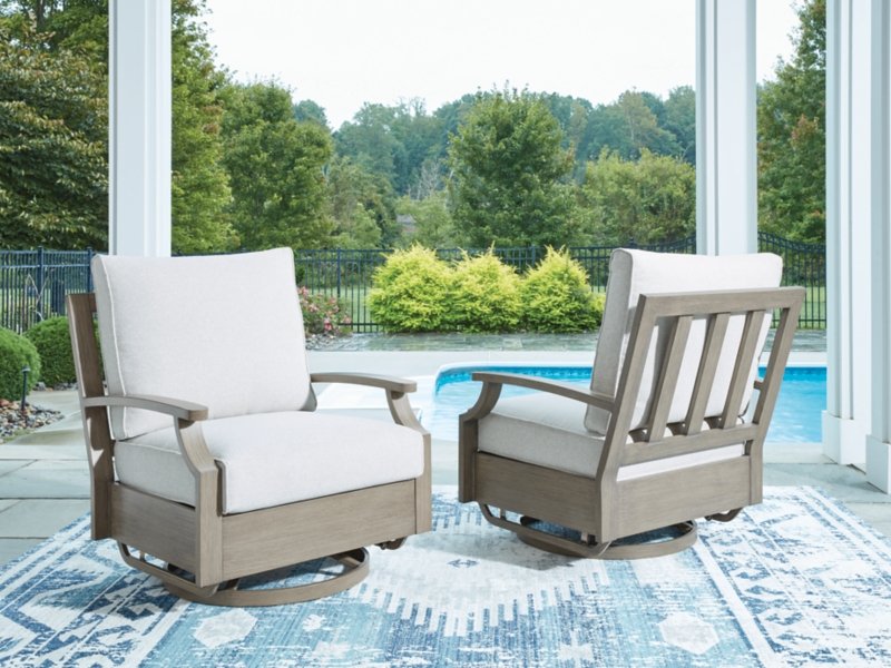 Rainier Ranch Outdoor Swivel Glider Chair with Cushion - Image 3